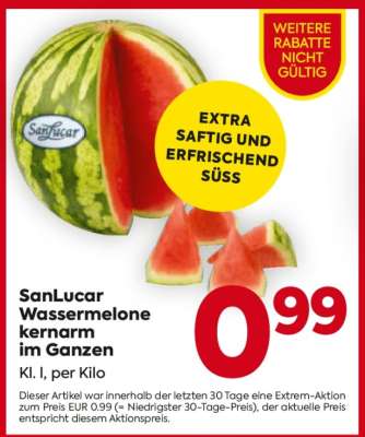 SanLucar Wassermelone kernarm im Ganzen