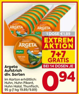 Argeta Aufstrich div. Sorten