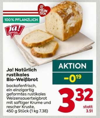 Ja! Natürlich rustikales Bio-Weißbrot