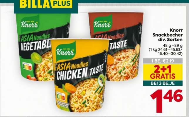 Knorr Snackbecher div. Sorten