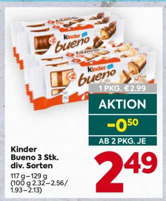 Kinder Bueno 3 Stk. div. Sorten