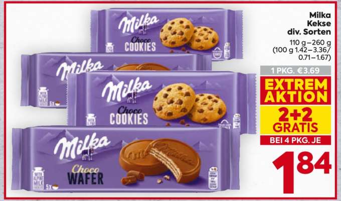 Milka Kekse div. Sorten