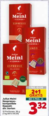 Julius Meinl Nespresso-kompatible Kapseln