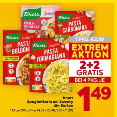 Knorr Spaghetteria od. Sweety div. Sorten