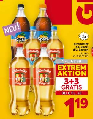 Almdudler od. Spezi div. Sorten
