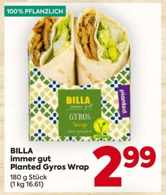 BILLA immer gut Planted Gyros Wrap