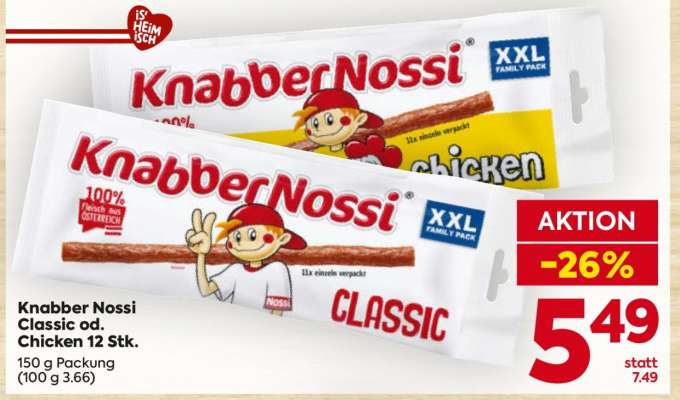 Knabber Nossi Classic od. Chicken 12 Stk.