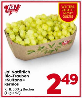 Ja! Natürlich Bio-Trauben »Sultana«, kernlos
