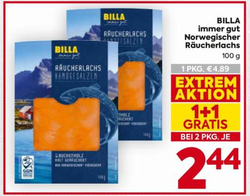 BILLA immer gut Norwegischer Räucherlachs
