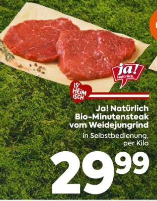 Ja! Natürlich Bio-Minutensteak vom Weidejungrind°