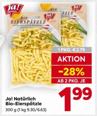Ja! Natürlich Bio-Eierspätzle