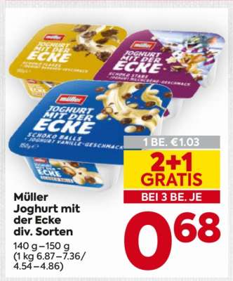 Müller Joghurt mit der Ecke div. Sorten