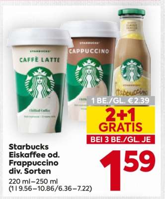 Starbucks Eiskaffee od. Frappuccino div. Sorten