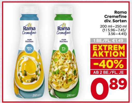 Rama Cremefine div. Sorten