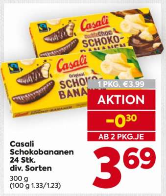Casali Schokobananen 24 Stk. div. Sorten