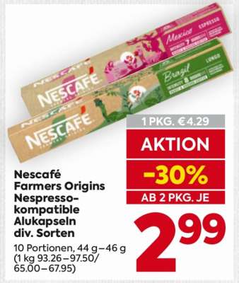 Nescafé Farmers Origins Nespresso-kompatible Alukapseln div. Sorten