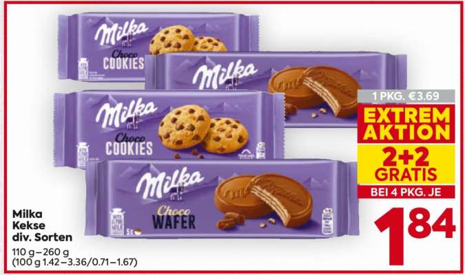 Milka Kekse div. Sorten