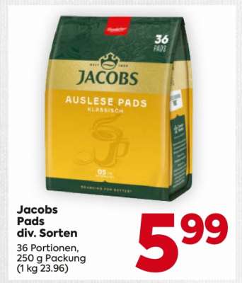 Jacobs Pads div. Sorten