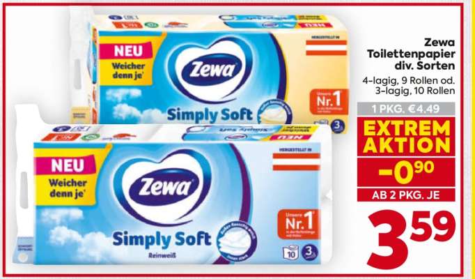 Zewa Toilettenpapier div. Sorten
