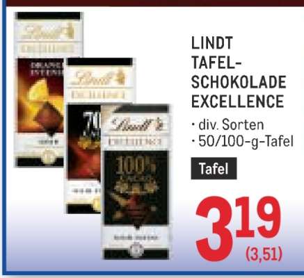 LINDT TAFEL-SCHOKOLADE EXCELLENCE