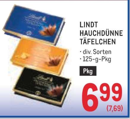 LINDT HAUCHDÜNNE TÄFELCHEN
