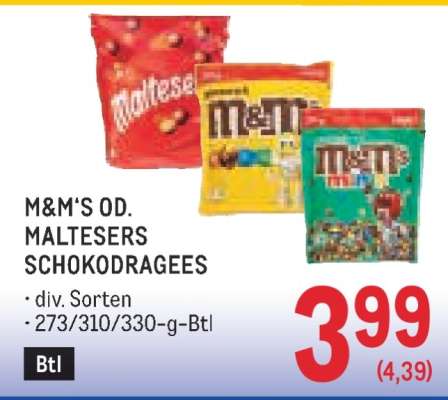 M&M'S OD. MALTESERS SCHOKODRAGEES
