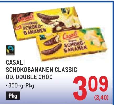 CASALI SCHOKOBANANEN CLASSIC OD. DOUBLE CHOC