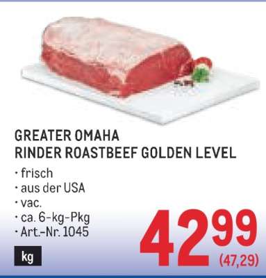 Greater Omaha Rinder Roastbeef Golden Level