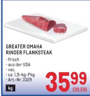 Greater Omaha Rinder Flanksteak