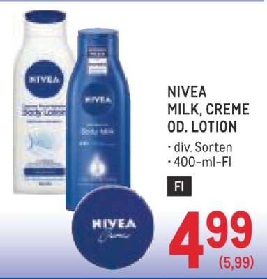 NIVEA MILK, CREME OD. LOTION