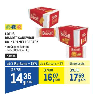 LOTUS BISCOFF SANDWICH OD. KARAMELLGEBÄCK