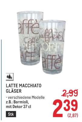 LATTE MACCHIATO GLÄSER