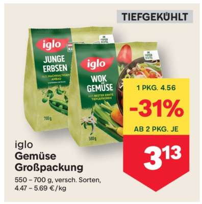iglo Gemüse Großpackung