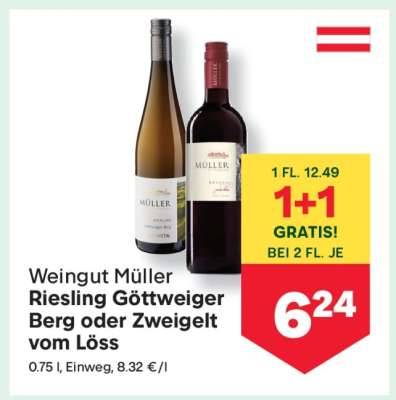 Weingut Müller Riesling Göttweiger Berg oder Zweigelt vom Löss