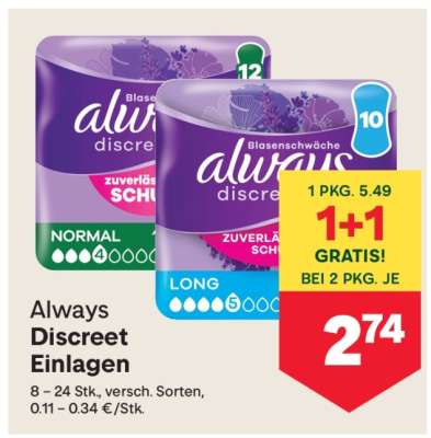 Always discreet Einlagen