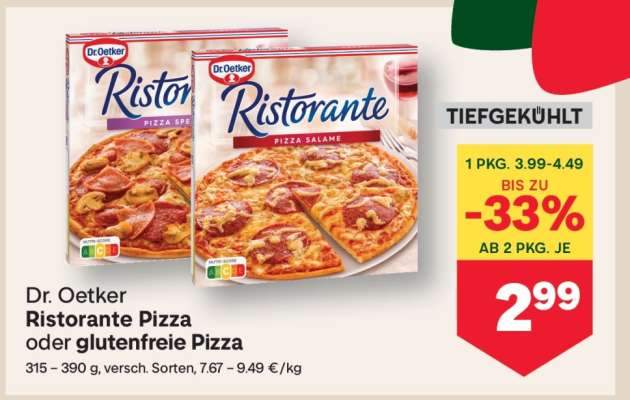 Dr. Oetker Ristorante Pizza oder glutenfreie Pizza
