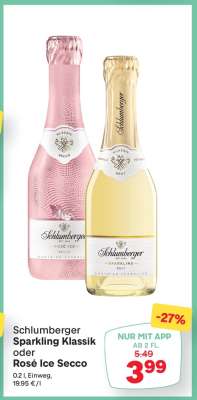 Schlumberger Sparkling Klassik oder Rosé Ice Secco