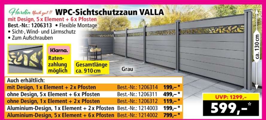 WPC-Sichtschutzzaun VALLA