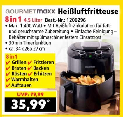 GOURMETmaxx Heißluftfritteuse