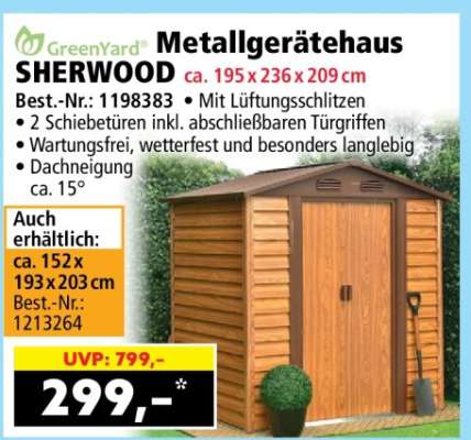 GreenYard Metallgerätehaus SHERWOOD