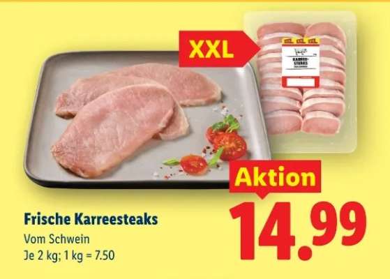Frische Karreesteaks