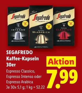 SEGAFREDO Kaffee-Kapseln 30er