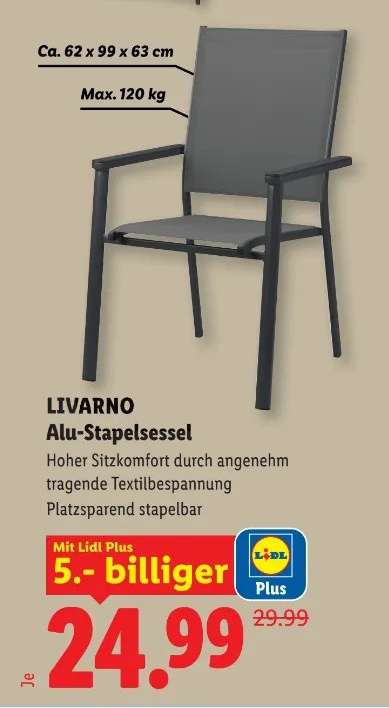 LIVARNO Alu-Stapelsessel