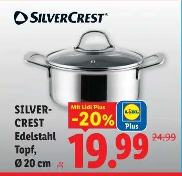 SILVERCREST Edelstahl Topf, Ø 20 cm