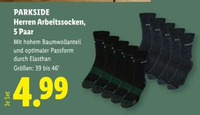 PARKSIDE Herren-Arbeitssocken, 5 Paar