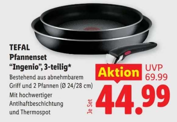 Tefal Pfannenset „Ingenio“, 3-teilig