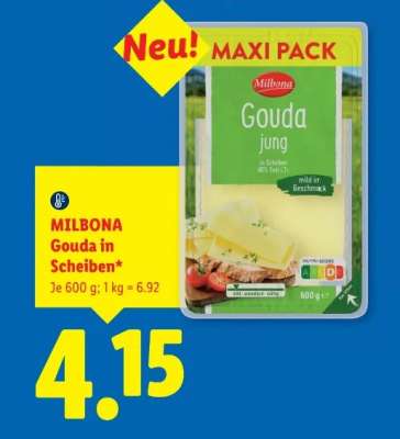 Milbona Gouda in Scheiben