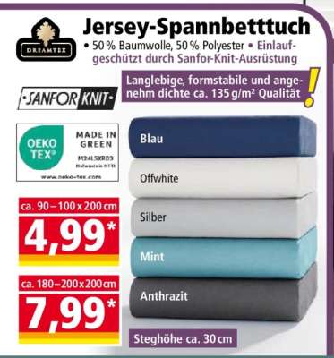 Jersey-Spannbetttuch