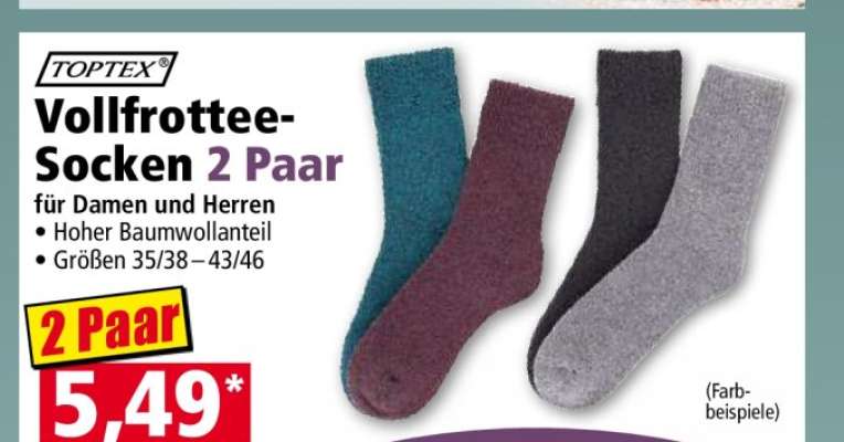 TOPTEX Vollfrottee-Socken 2 Paar
