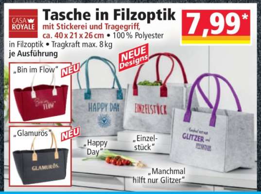 Tasche in Filzoptik